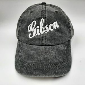 Gibson Guitars Relaxed Cotton Curved Bill Dad Hat Cap Gray Washed